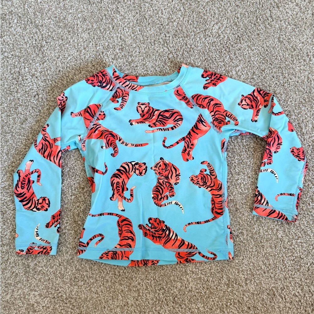 Tea Collection Aqua and Orange Tiger Rashguard
